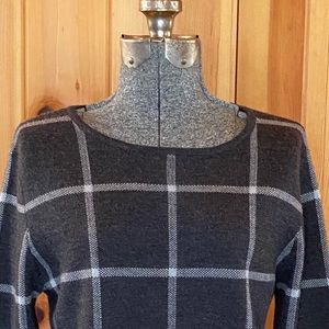 Athleta Dakota Windowpane Check Wool Blend Sweater